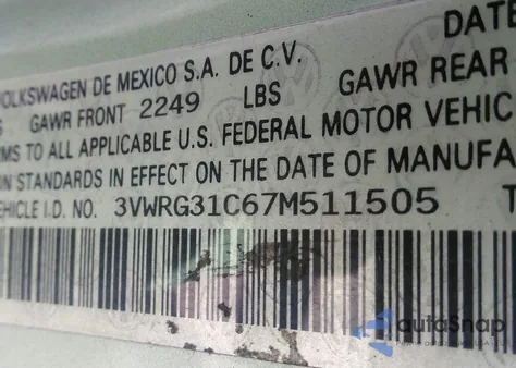 2007 Volkswagen New Beetle 2.5 z USA, uszkodzony, nr VIN 3VWRG31C67M511505